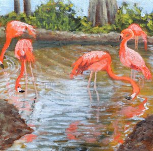 Flamingos Painting